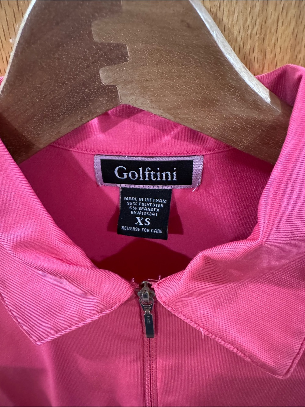 Golftini Hot Pink Sleeveless Zip Golf Polo Top Performance Stretch XS UPF 30+ - Picture 5 of 8